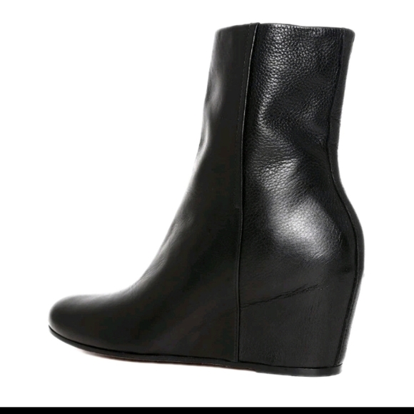 Vince Womens Black Michela Hidden Wedge Leather Boot 9 - Picture 1 of 16